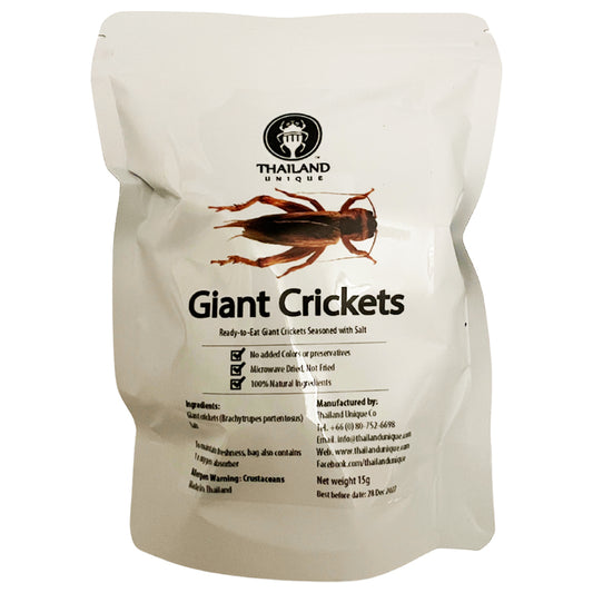 Thailand Unique Edible Giant Crickets -  High Protein Snack Insects Superfood