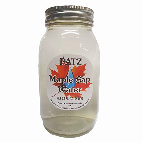 Patz Maple Sap Water 32 Ounce Jar Tapped from Wisconsin Maple Trees