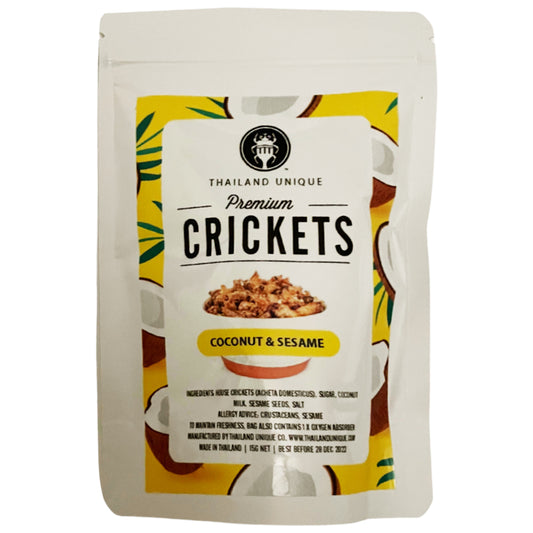 Thailand Unique Seasoned Sesame Crickets - High Protein Sustainable Edible Superfood