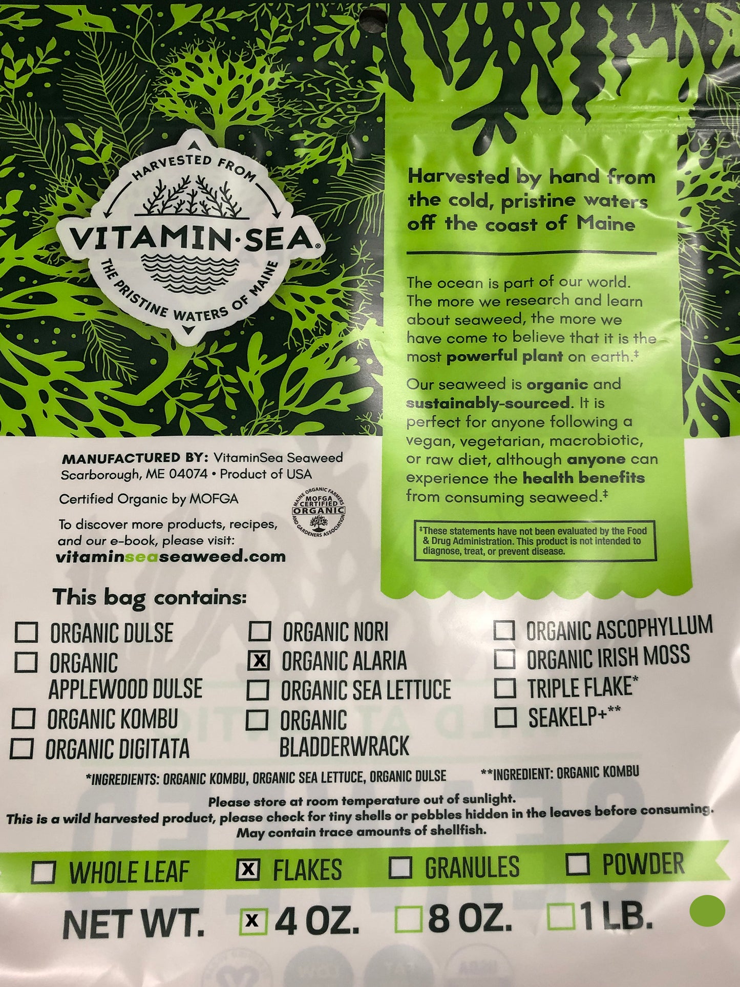 VITAMINSEA Organic Wakame Seaweed - 4 oz