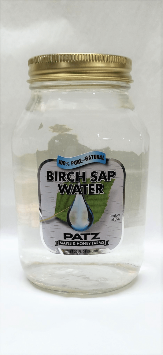 Patz Birch Sap Water 32 Ounce Jar Tapped from Wisconsin Birch Trees